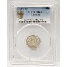 AUSTRALIA 1956 M . SIXPENCE . PROOF . PCGS PR65